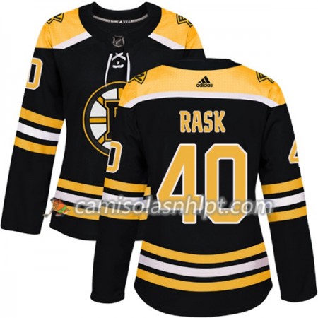 Camisola Boston Bruins Tuukka Rask 40 Adidas 2017-2018 Preto Authentic - Mulher
